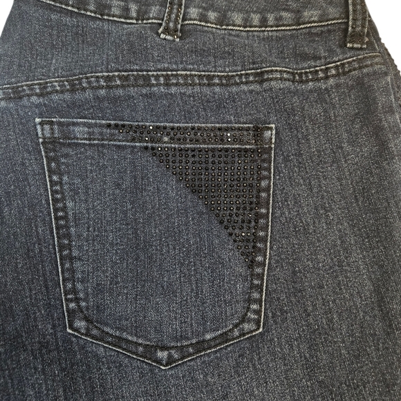 Lane Bryant Dark Wash Rhinestone Embellished Stretch‎ Denim Jeans Size 24 K70 - Picture 4 of 14